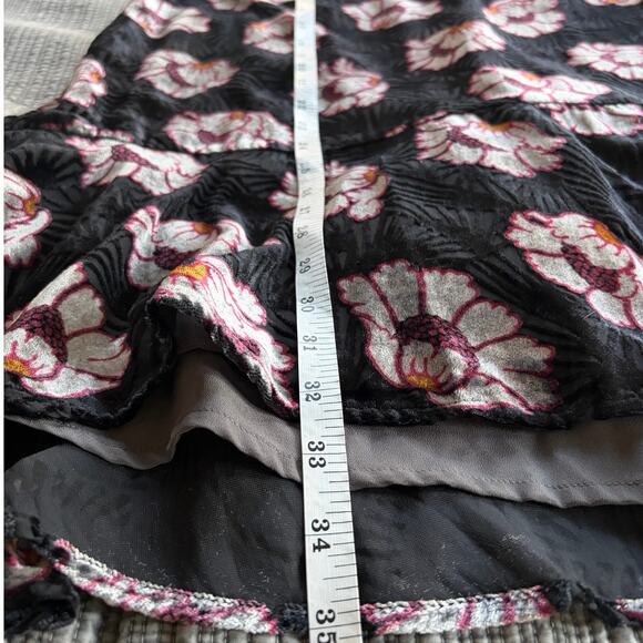 Loft Velvet Burnout Shift Dress Y2K Black Knee Length Boho Whimsigoth Size XS - Picture 9 of 10